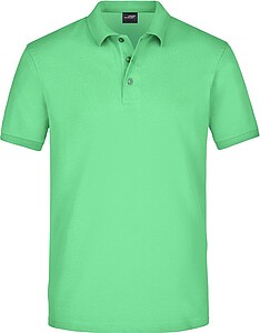 Mens elastic pique polo James Nicholson, lime green, S
