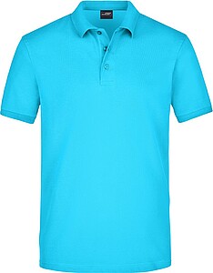 Mens elastic pique polo James Nicholson, turquise, S