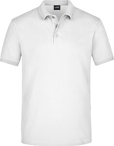 Mens elastic pique polo James Nicholson, white, S