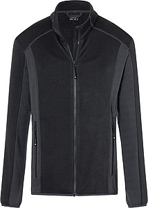 Mens fleece jacket JAMES & NICHOLSON, black/carbon, L