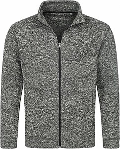 Mens fleece jacket STEDMAN KNIT JACKET dark grey melange L