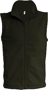 Mens microfleece vest KARIBAN, dark khaki, XL