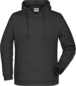 Mens sweatshirt with hoodie James Nicholson, black, M