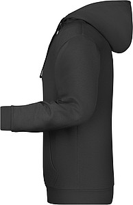 Mens sweatshirt with hoodie James Nicholson, black, M
