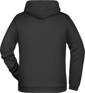 Mens sweatshirt with hoodie James Nicholson, black, M