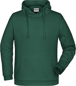 Mens sweatshirt with hoodie James Nicholson, dark green, M