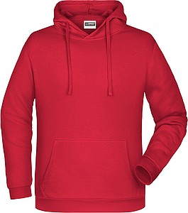 Mens sweatshirt with hoodie James Nicholson, red, M