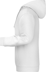 Mens sweatshirt with hoodie James Nicholson, white, M