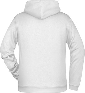 Mens sweatshirt with hoodie James Nicholson, white, M