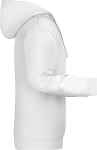 Mens sweatshirt with hoodie James Nicholson, white, M