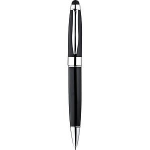 Metal ball pen with touch pad function, black
