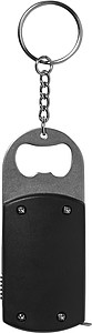 Metal bottle opener with steel keyring,