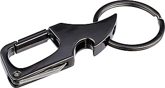 Metal carabiner keychain Bella, gun metal