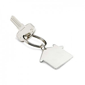 Metal key holder house, matt silver