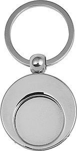 Metal key holder with shopping cart coin