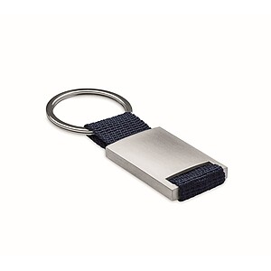 Metal rectangular key ring, french navy