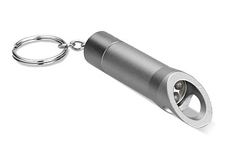 Metal torch key ring, stone grey