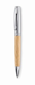 Metal twist ball pen in tube, wood