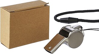 Metal whistle Rebecca, silver