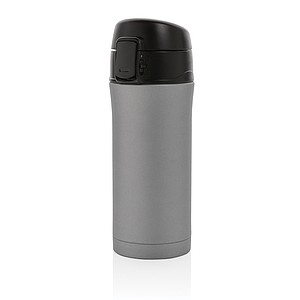 Metallic easy lock vacuum mug, grey