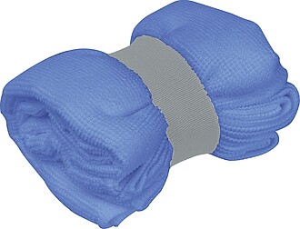Microfibre towel with elastic band, blue