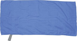 Microfibre towel with elastic band, blue