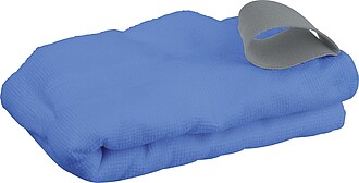 Microfibre towel with elastic band, blue