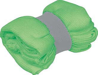 Microfibre towel with elastic band, green