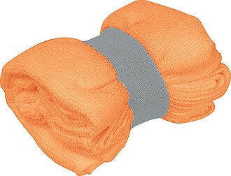 Microfibre towel with elastic band, orange