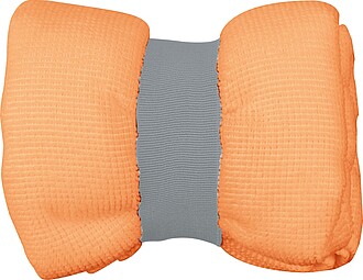 Microfibre towel with elastic band, orange