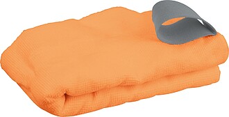 Microfibre towel with elastic band, orange