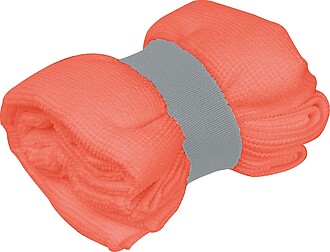 Microfibre towel with elastic band, red