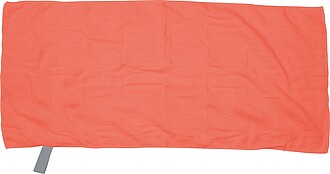 Microfibre towel with elastic band, red
