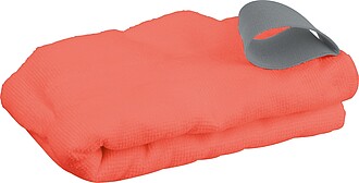 Microfibre towel with elastic band, red