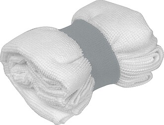 Microfibre towel with elastic band, white