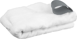 Microfibre towel with elastic band, white