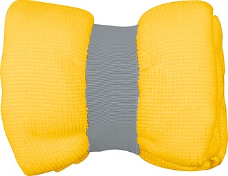 Microfibre towel with elastic band, yellow