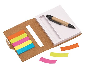 Mini notebook "Memo" with ballpoint pen (black ink),colour brown