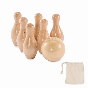 Mini pine wood bowling set, wood