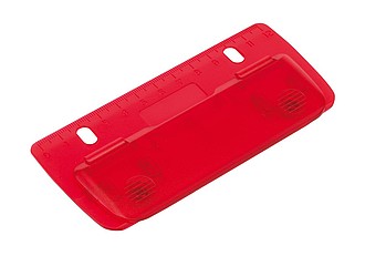 Mini punch "Page" with built-in ruler,colour red
