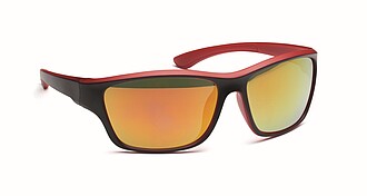 Mirrored sport sunglasses UV400, red