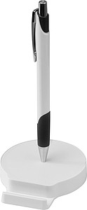 Mobile phone holder with magnetic function, includes metal ballpen
