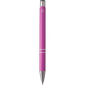 Moneta recycled aluminium ballpoint pen (blue ink), magenta