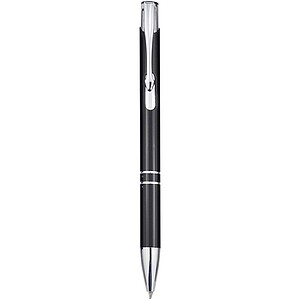 Moneta recycled aluminium ballpoint pen (blue ink), solid black