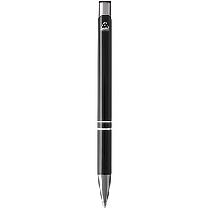 Moneta recycled aluminium ballpoint pen (blue ink), solid black