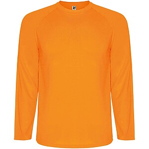 Montecarlo long sleeve kids sports t-shirt, fluor orange