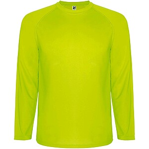 Montecarlo long sleeve mens sports t-shirt, fluor yellow