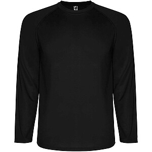 Montecarlo long sleeve mens sports t-shirt, solid black