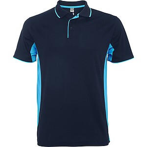 Montmelo short sleeve unisex sports polo, navy blue, size XL