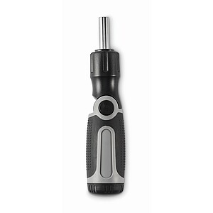 Multi bit bendable screwdriver, grey